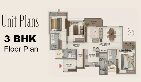 Venkatesh Serenique 3 BHK Floor Plan