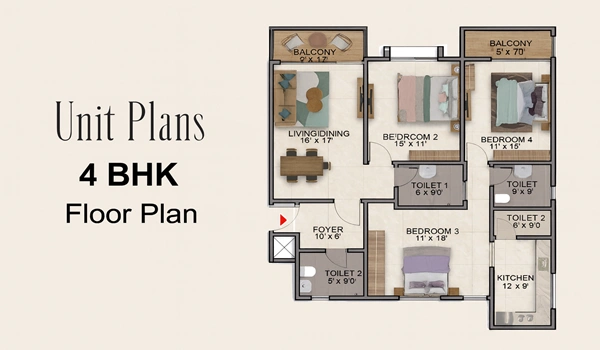 Venkatesh Serenique 4 BHK Floor Plan
